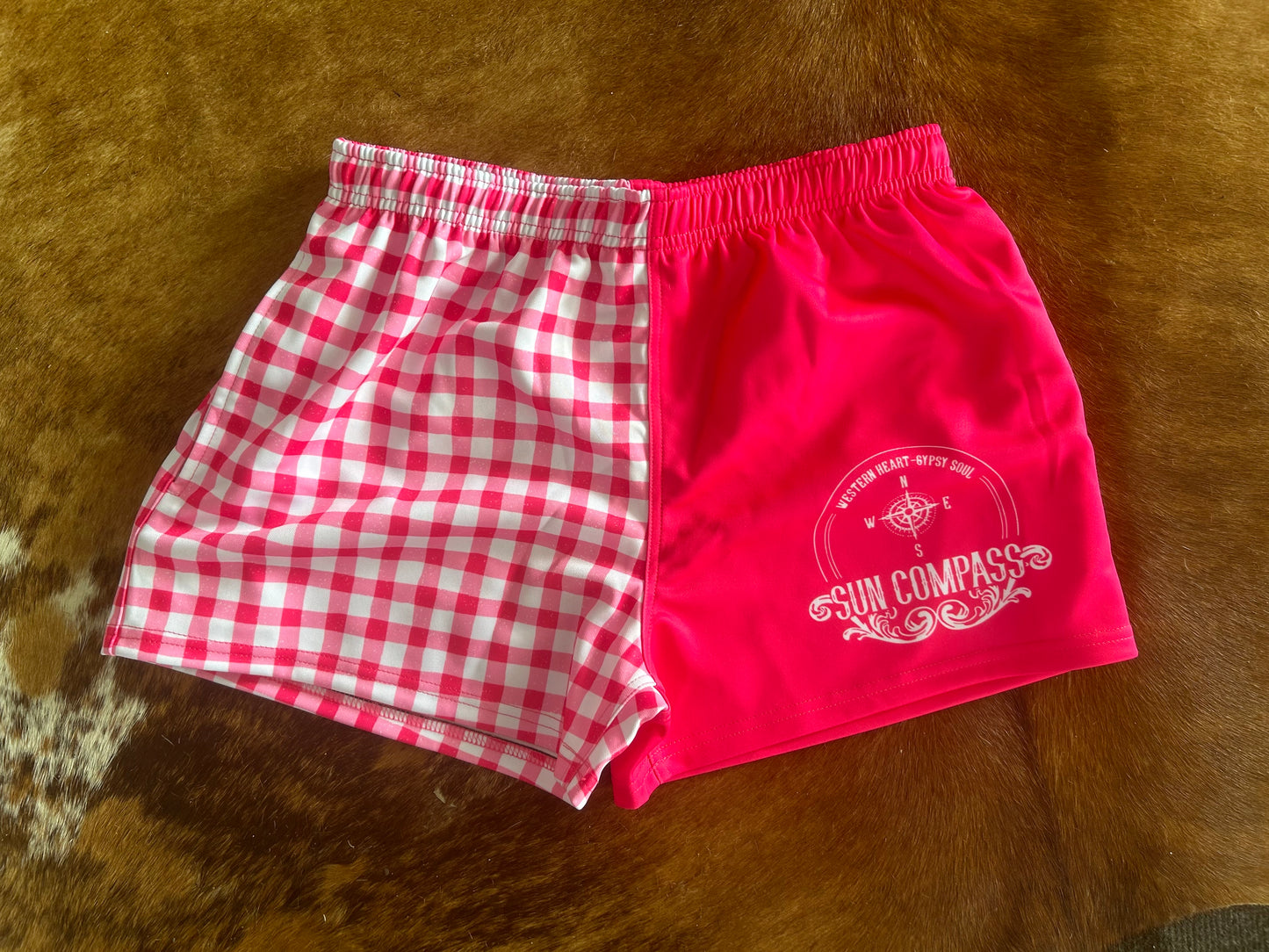 Sun Compass Kids Gingham Rugby Shorts