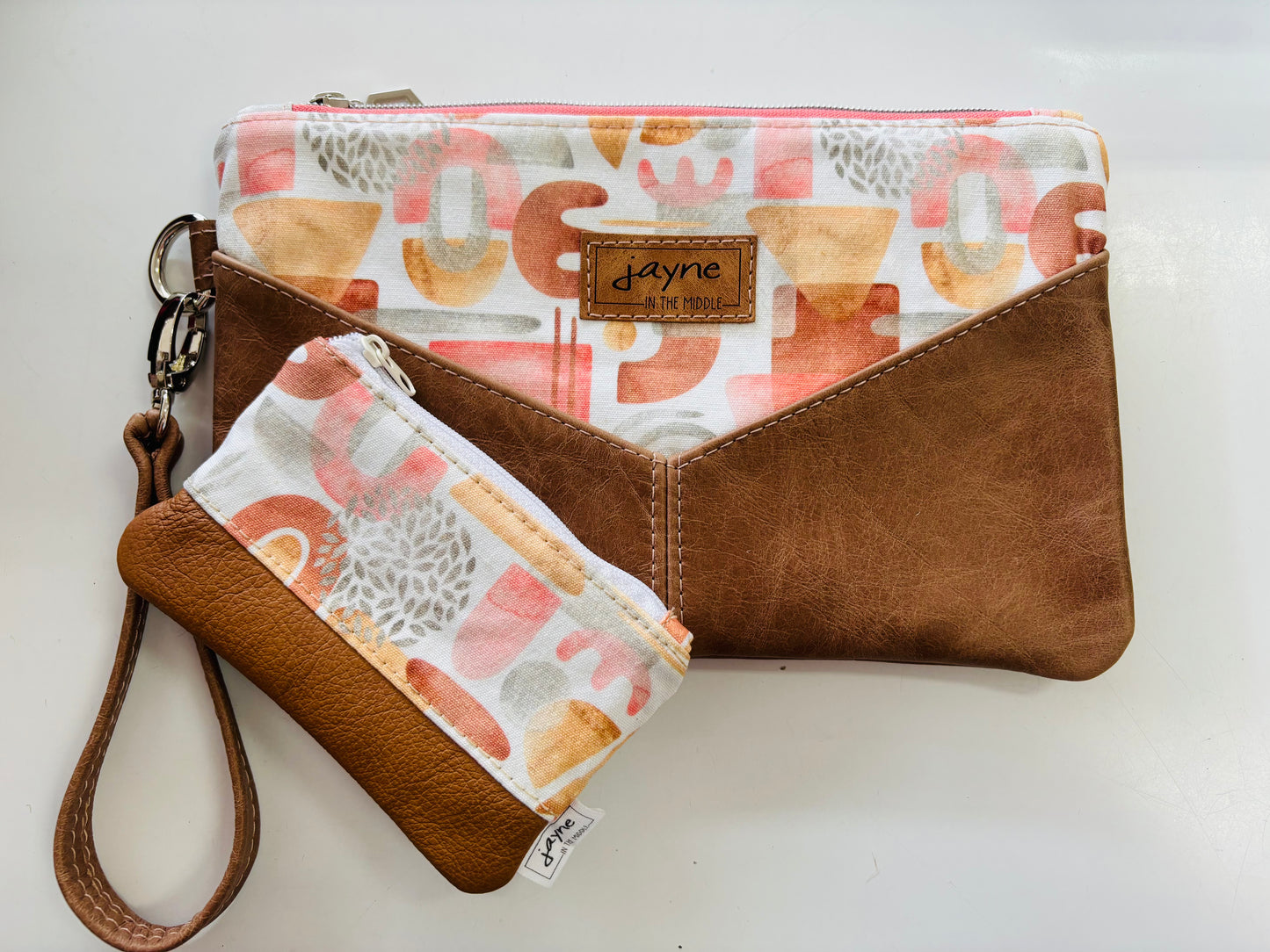 Boho Shapes Wristlet Clutch & Coin Purse Set