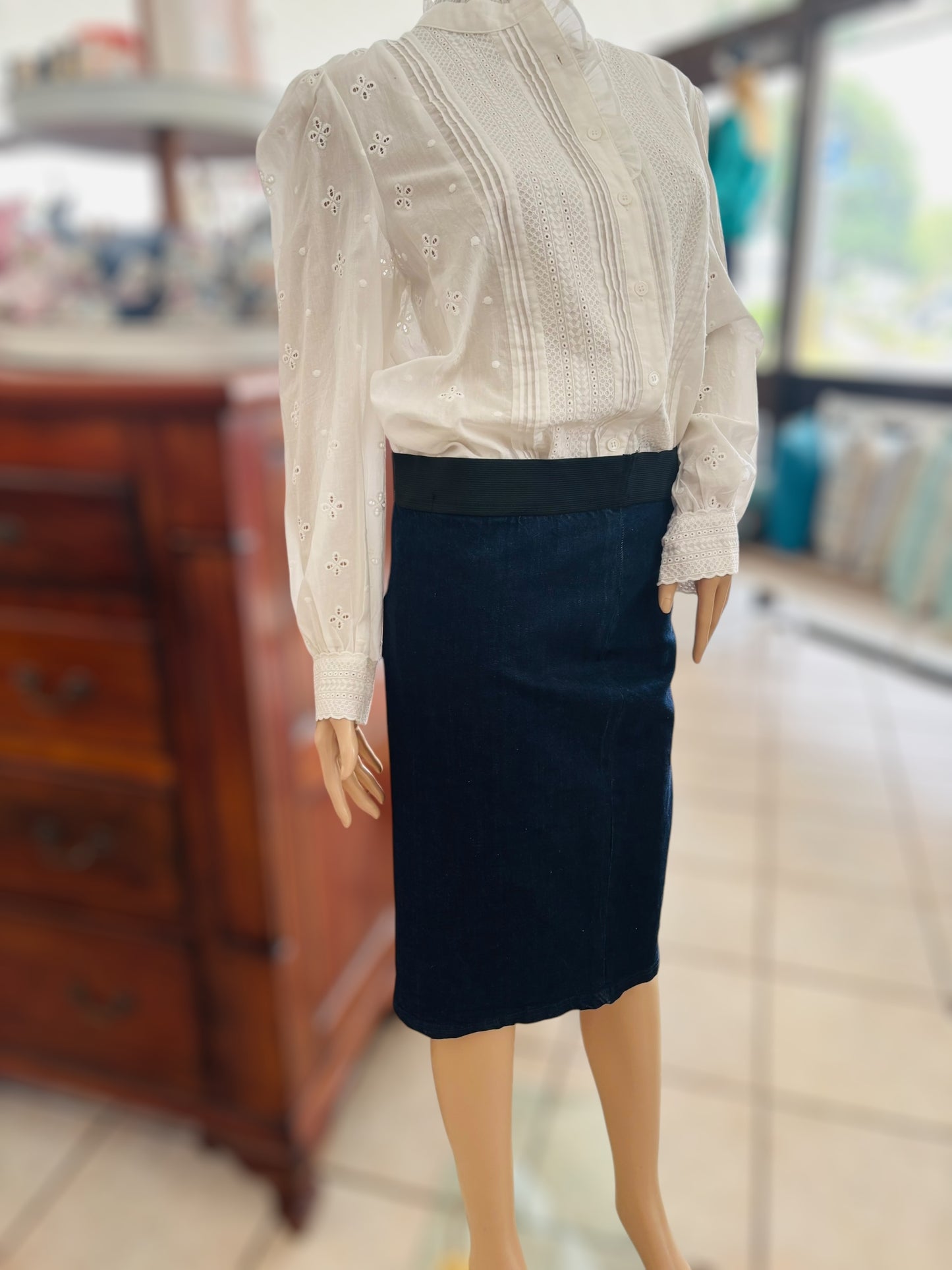 Ellis & Dewey Denim Skirt Size 8