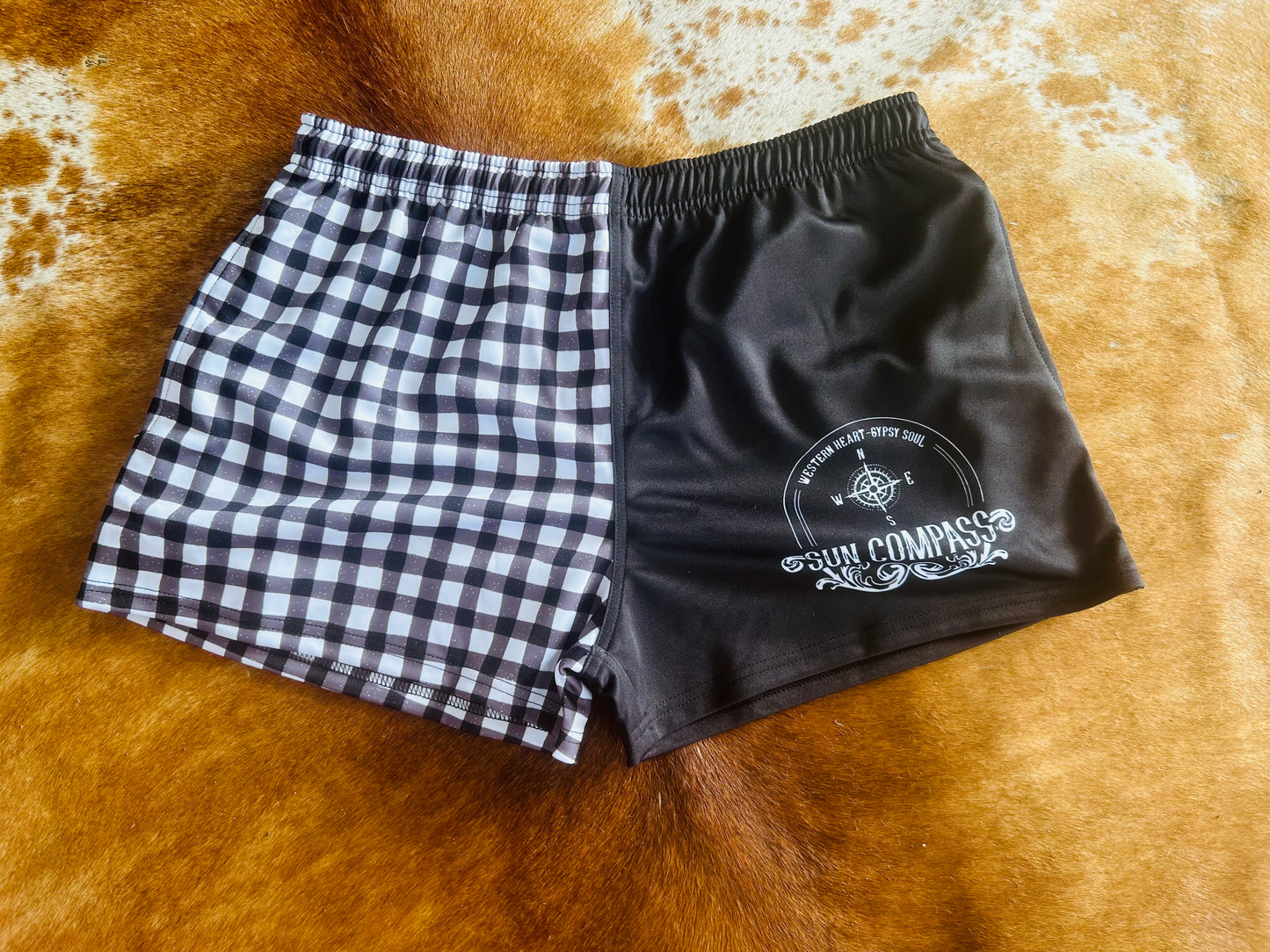 Sun Compass Kids Gingham Rugby Shorts