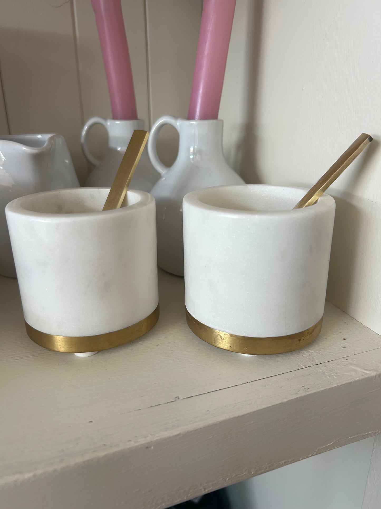 Simple Marble Sugar & Salt Dish