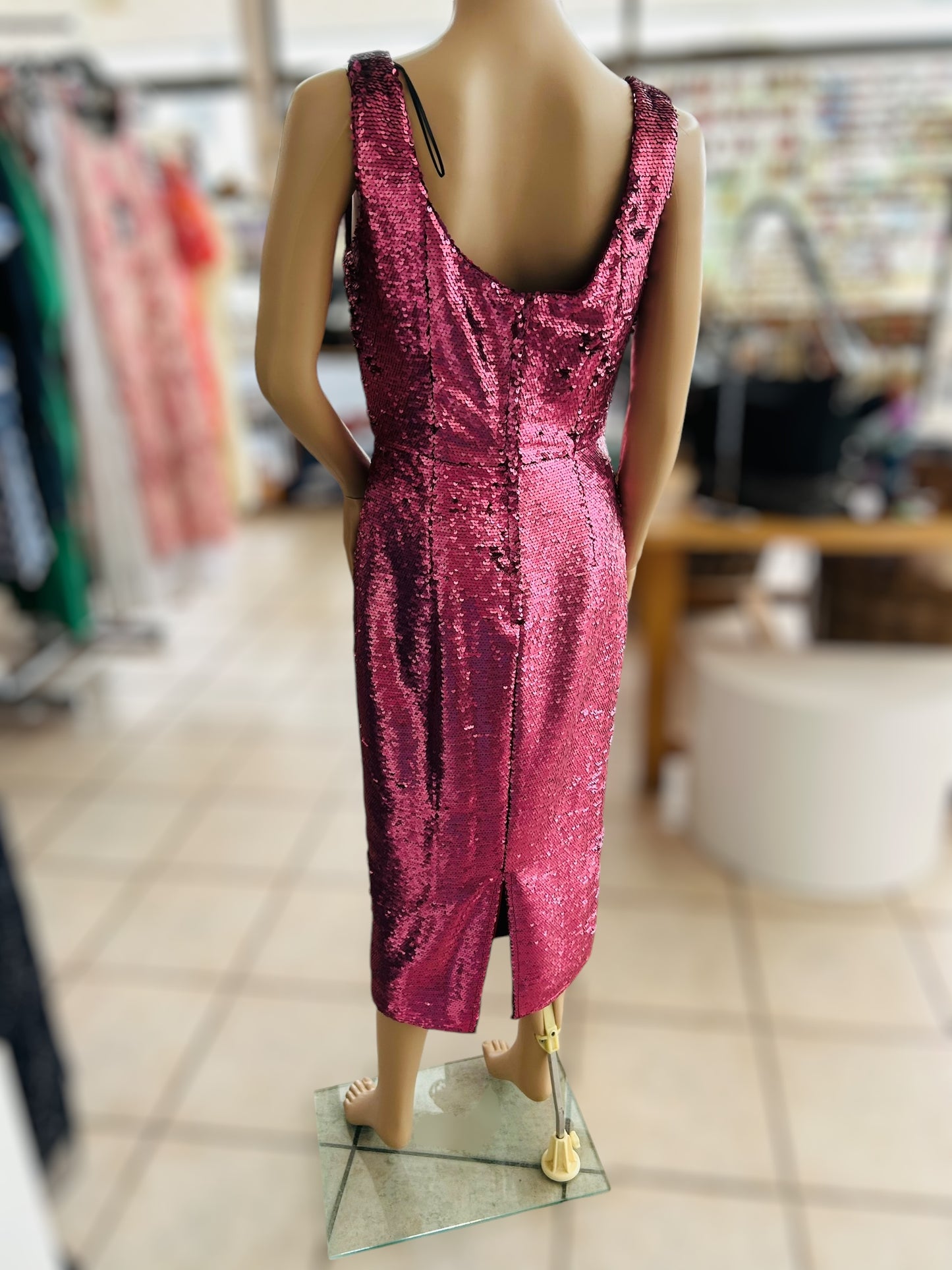 ROMANCE BY HONEY & BEAU RD224204 FIORELLA MIDI PLUM SIZE 10