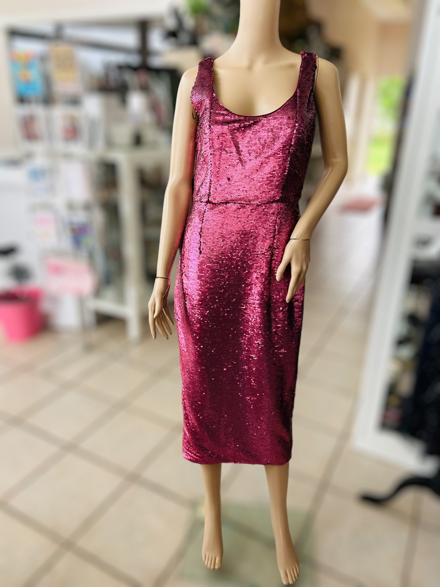 ROMANCE BY HONEY & BEAU RD224204 FIORELLA MIDI PLUM SIZE 10
