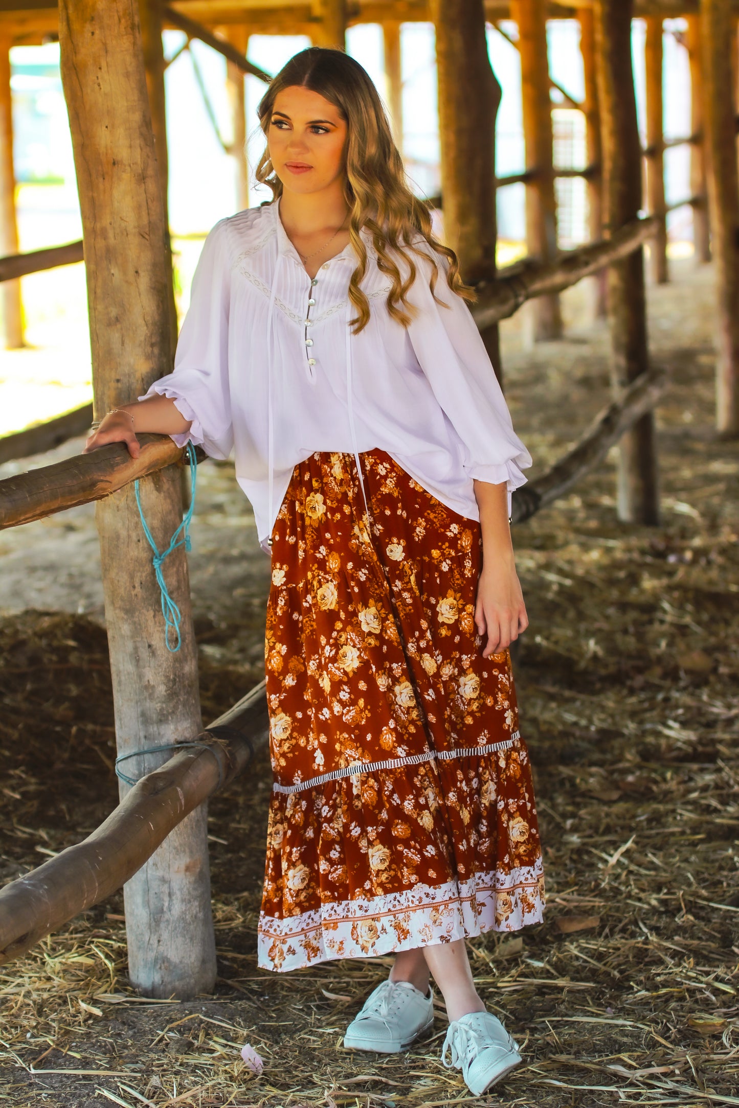 Bohemian Floral Maxi Skirt