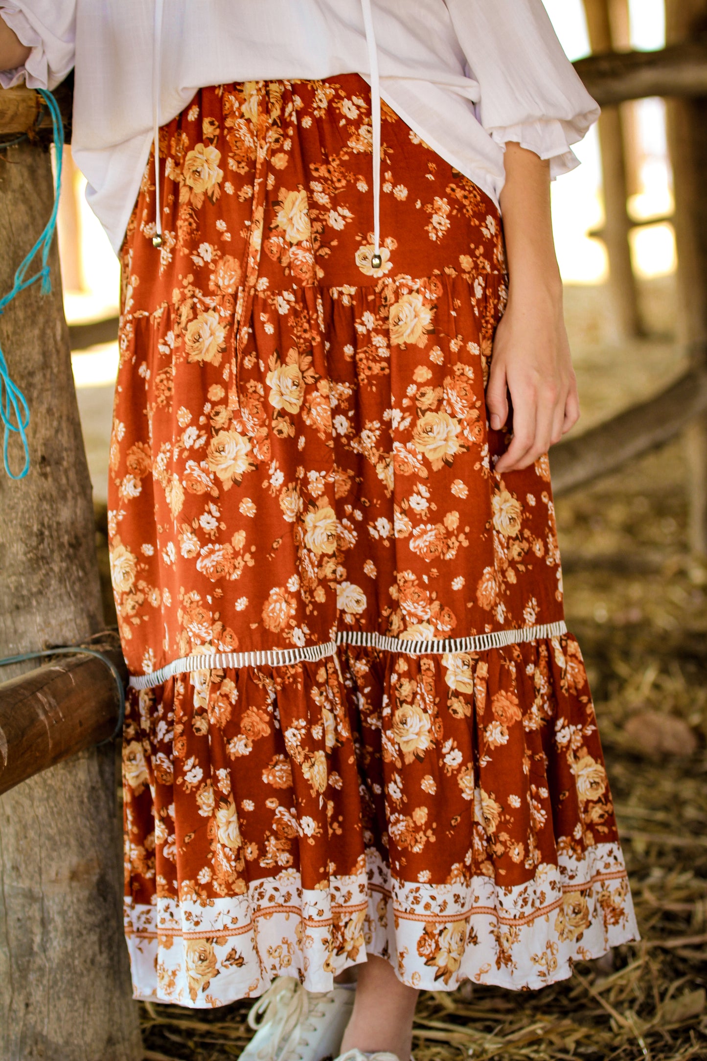 Bohemian Floral Maxi Skirt