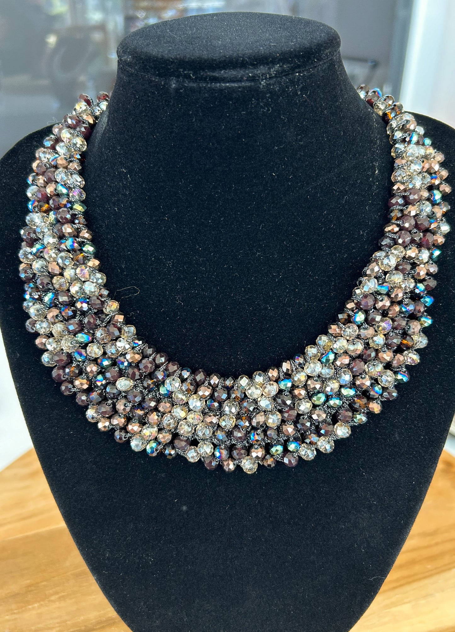 Adorne Black Beaded Multi-Strand necklace