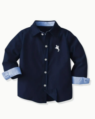 Navy Long Sleeve Dress Shirt