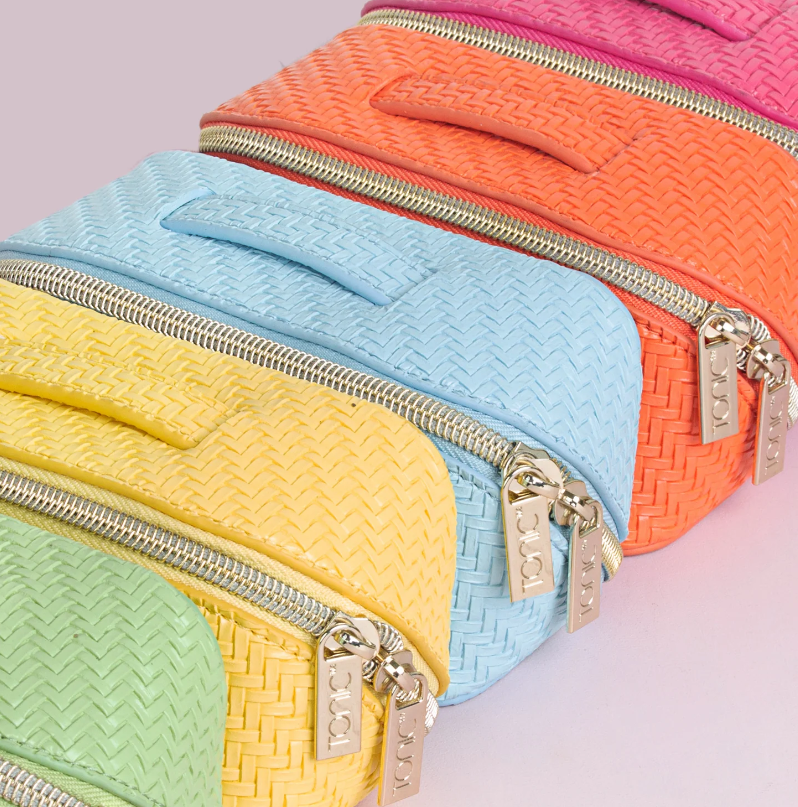 Small Beauty Bag - Herringbone Bluebell