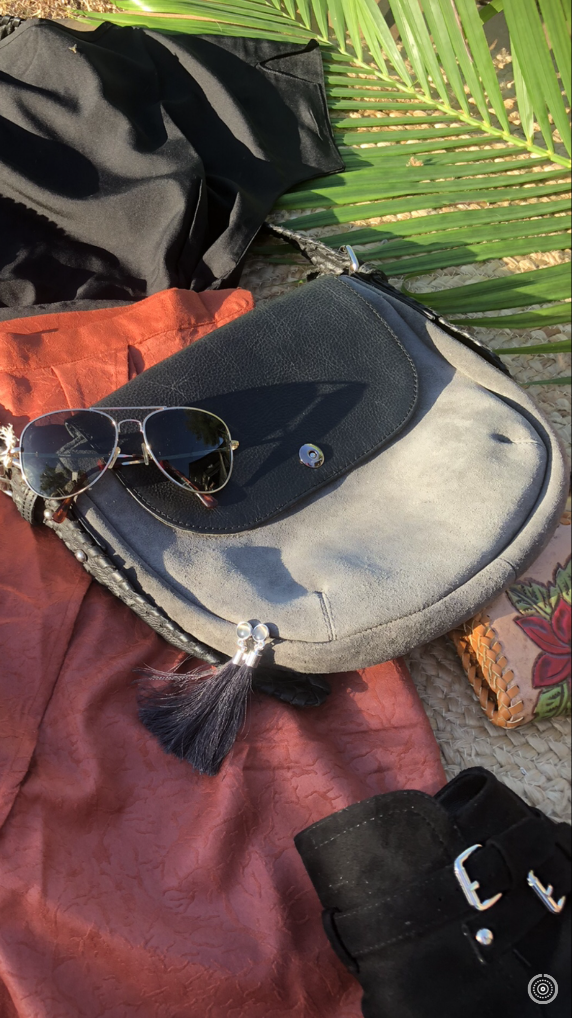 Marl Cross Body Suede Bag