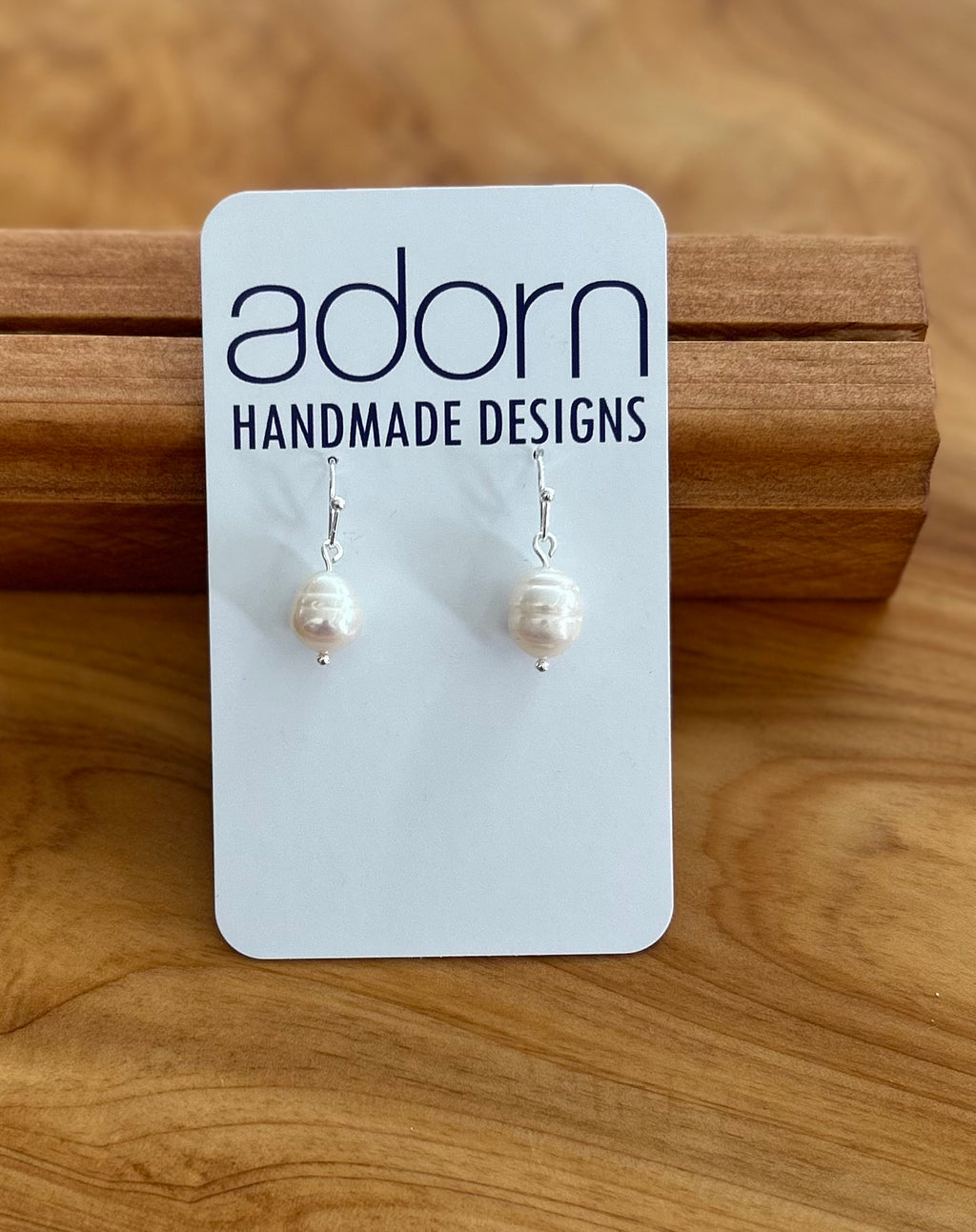 Silver Pearl Hook Earrings