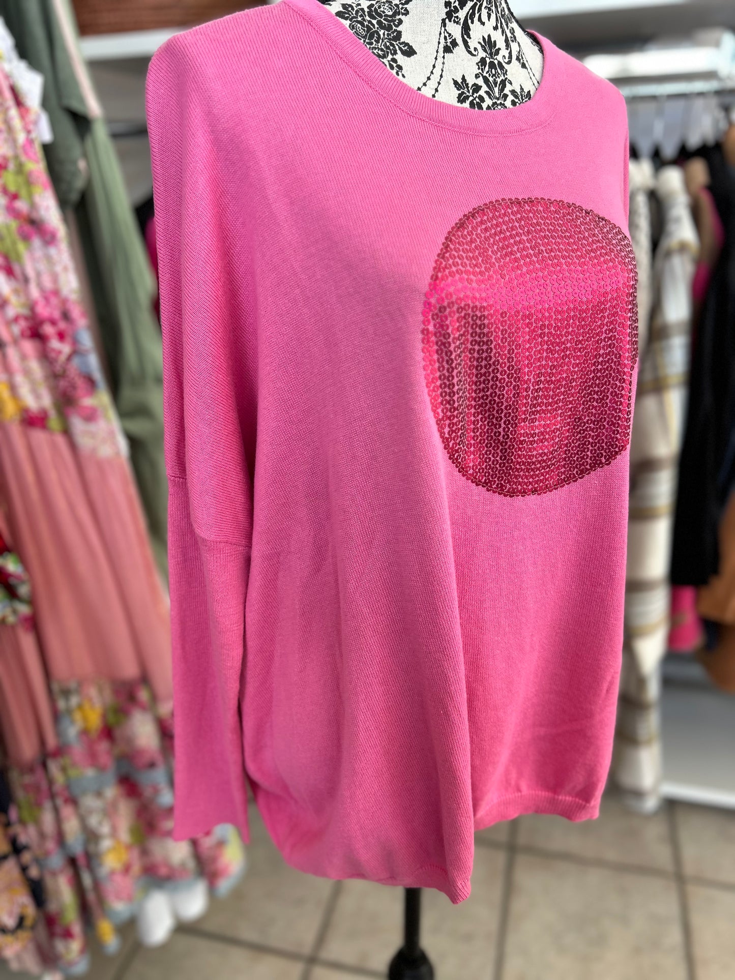 Label of Love Pink Sequin Sweater S/M