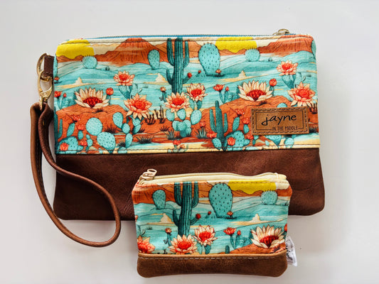 Desert Wristlet Clutch & Coin Purse Set