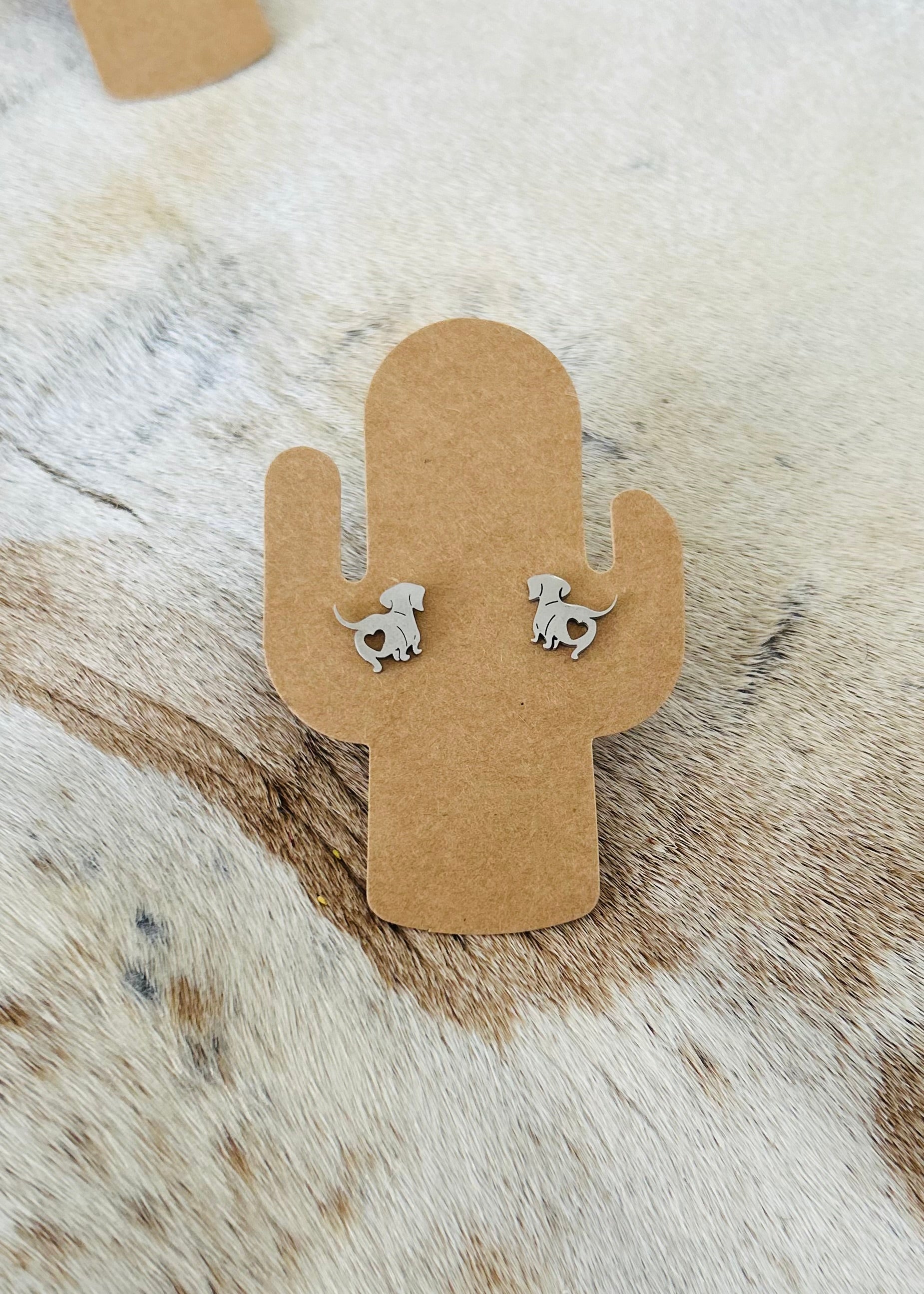 Dachshund Studs with Love Heart Booty’s