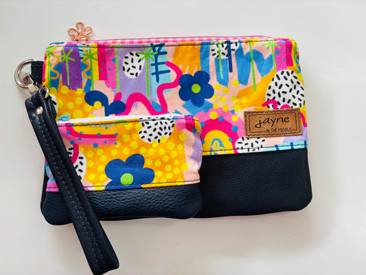 Rainbow Pop Wristlet Clutch & Coin Purse Set