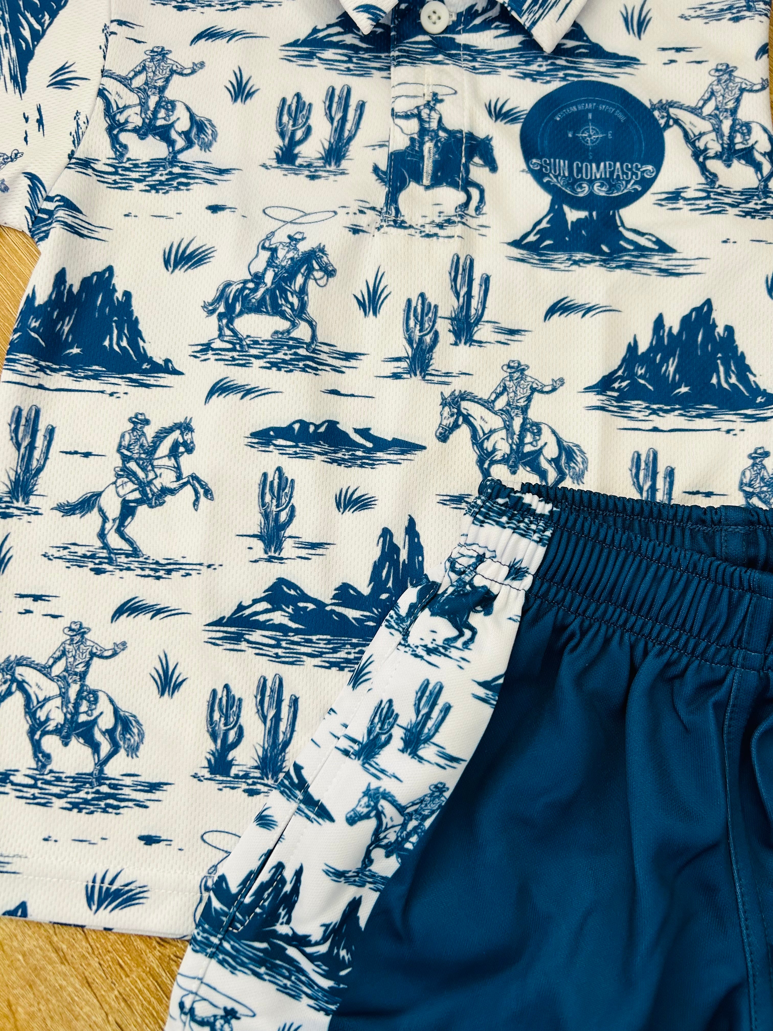 Sun Shorts - Western Cowboy Blue