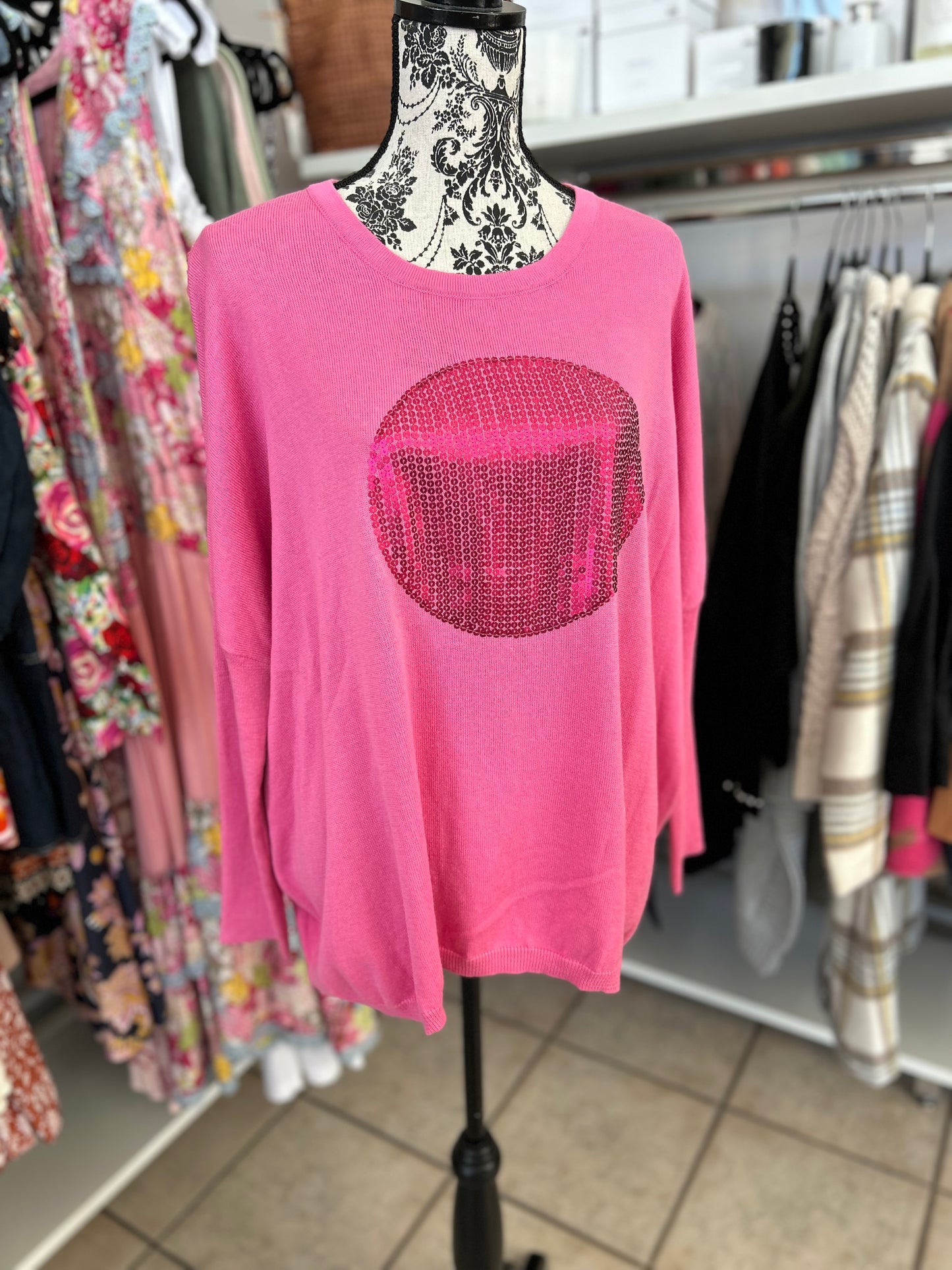 Label of Love Pink Sequin Sweater S/M