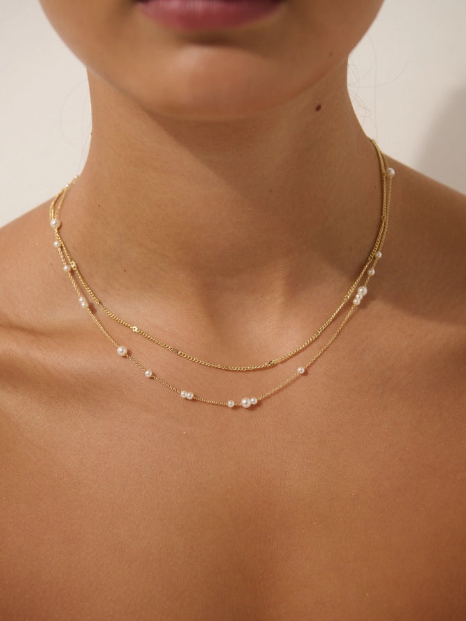 Maggie Layered Pearl Necklace Set