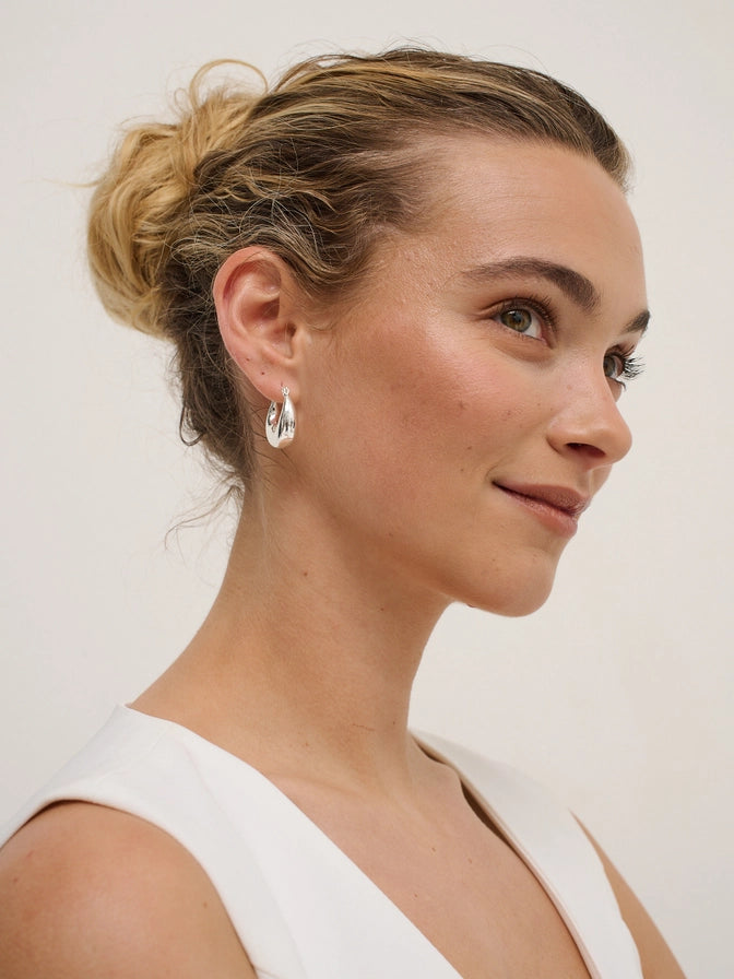 Linda Chunky Silver Hoops