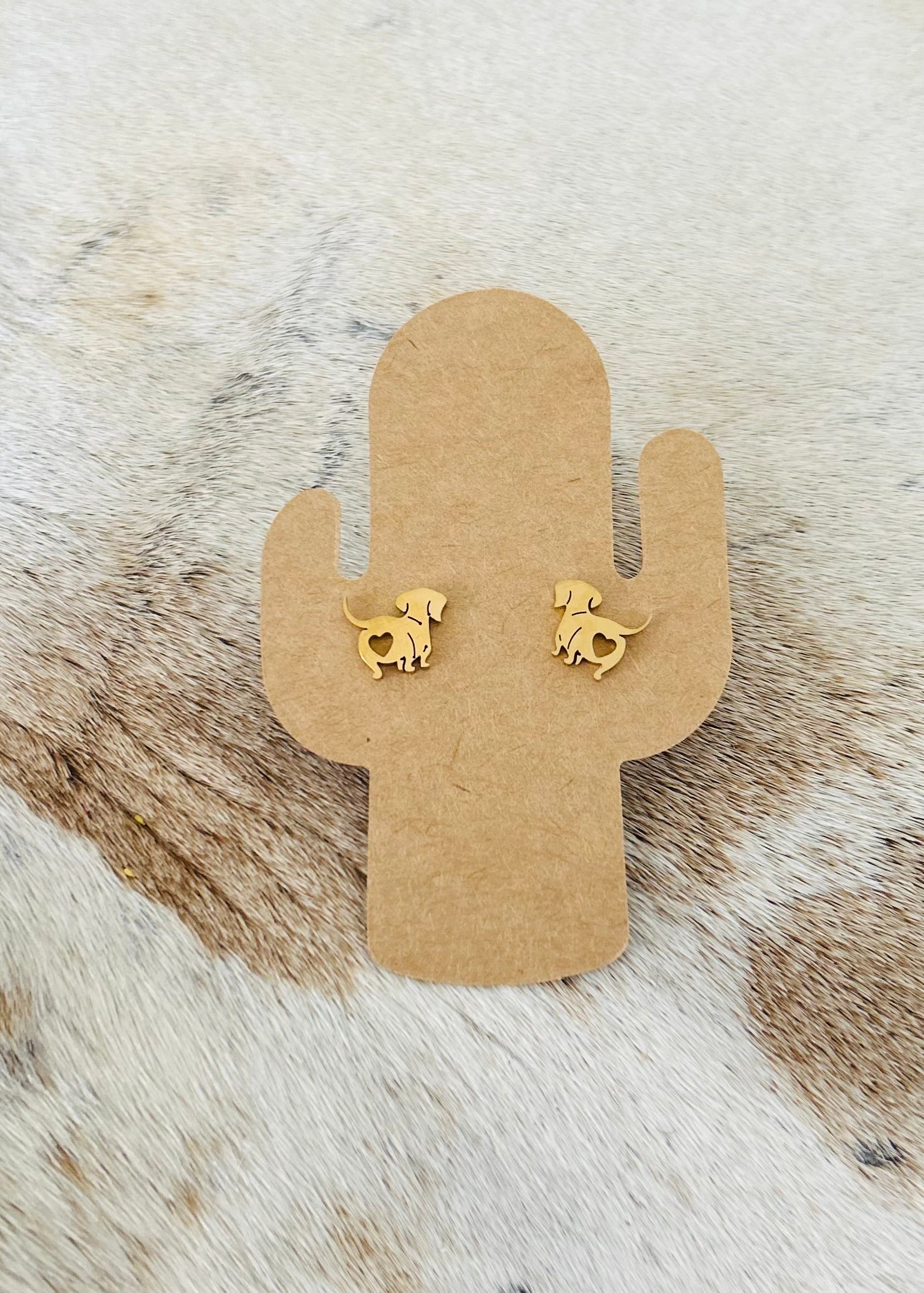 Dachshund Studs with Love Heart Booty’s