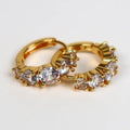 Birch Crystal Huggie Earrings