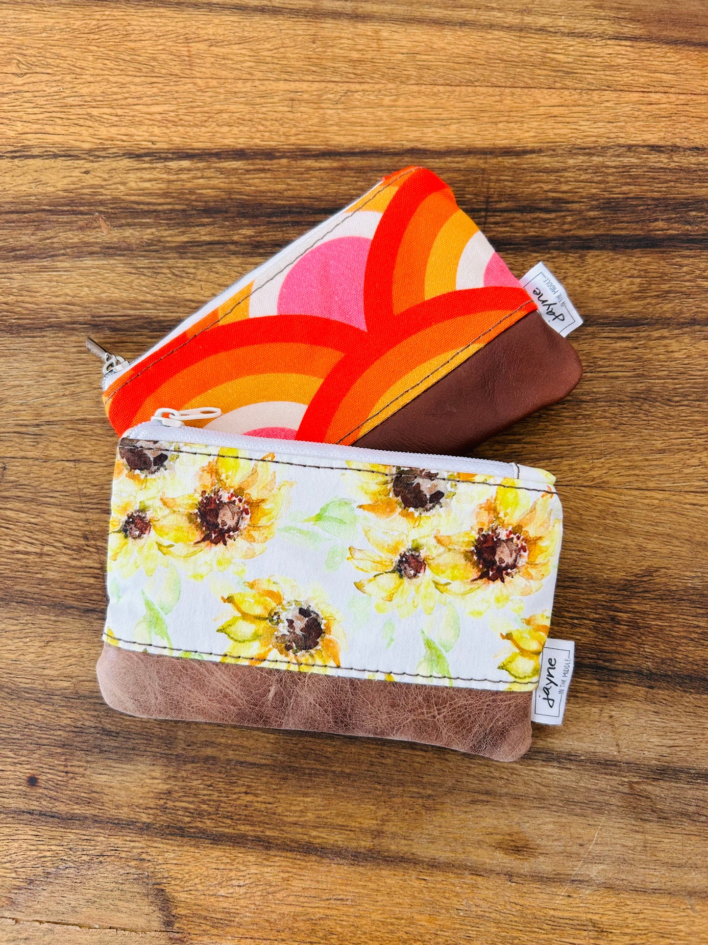 Leather & Fabric Coin Purse