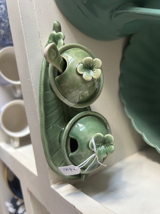 Leaf Blossom Ceramic Condiment Set