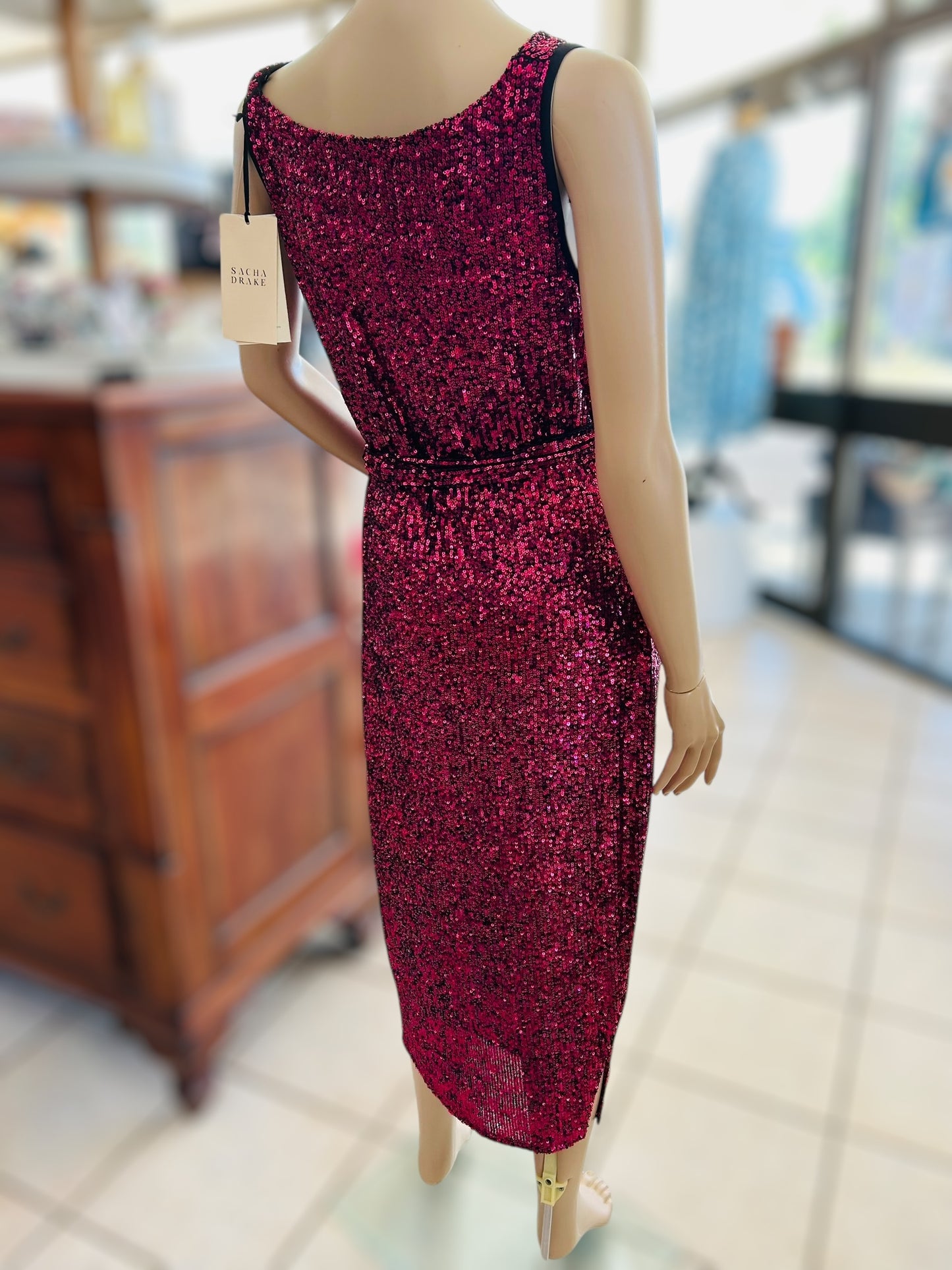 SACHA DRAKE MARTINIQUE DRESS IN FUSHSIA