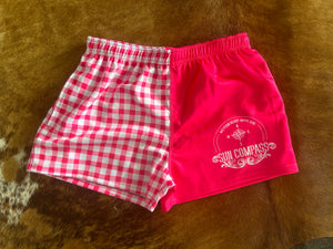 Sun Compass Adults Gingham Rugby Shorts