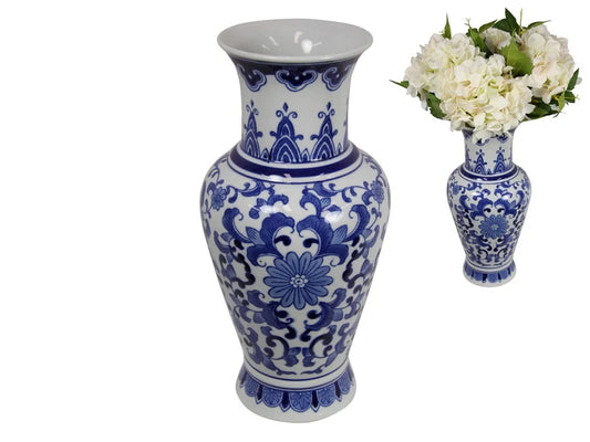 Blue Willow Decor Vase