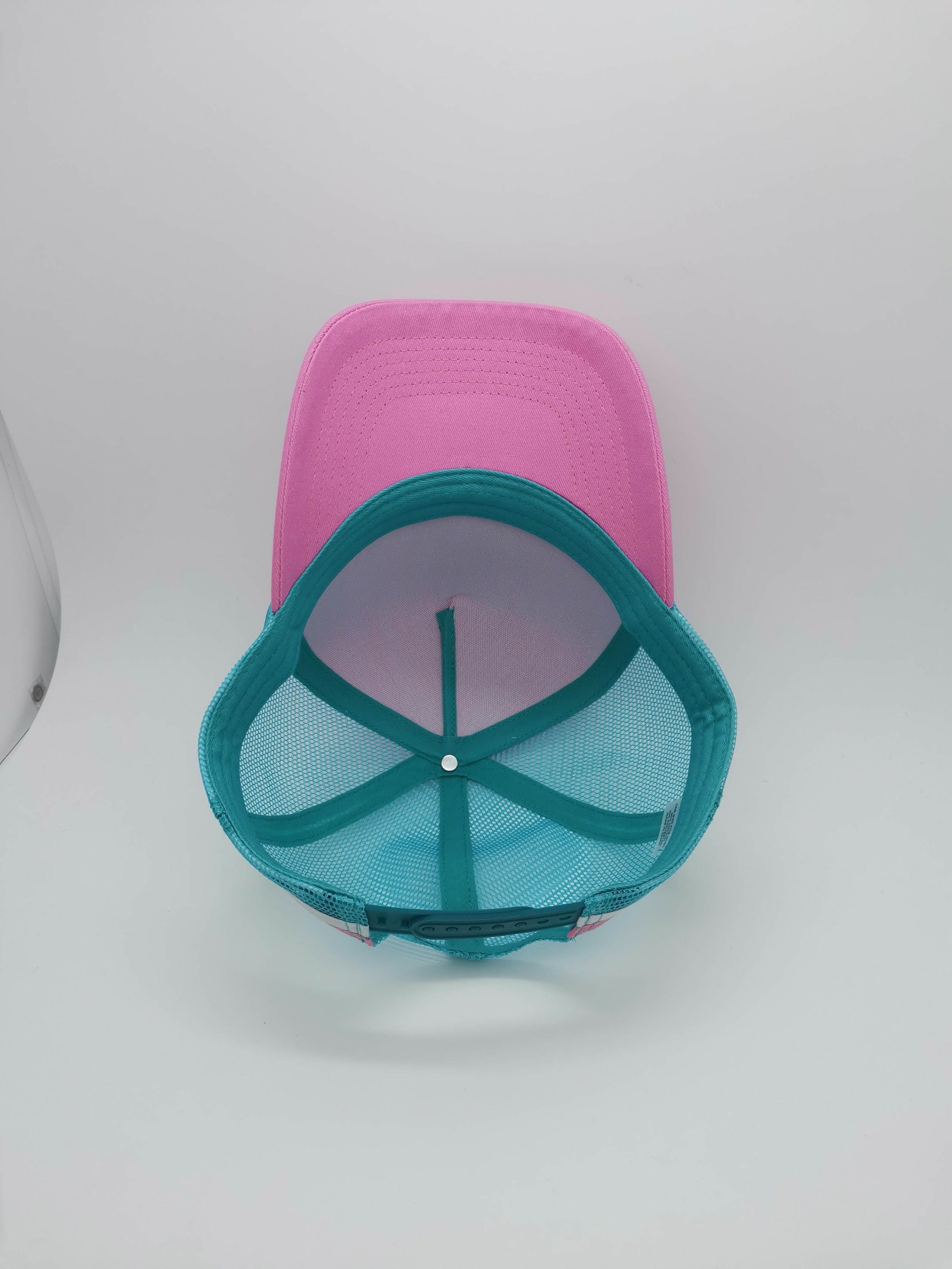Ponytail Cap - Pink & Blue