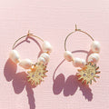 Sun Pearl Hoops