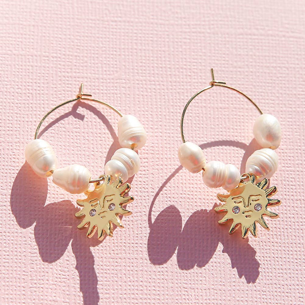 Sun Pearl Hoops