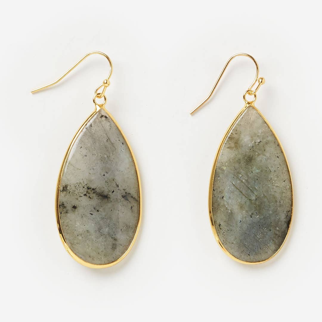 Labradorite Petal Earrings