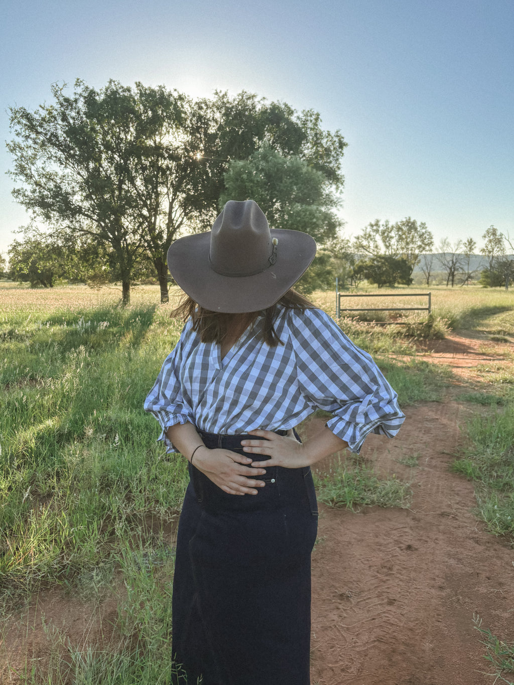 Storm Blouse - Grey Gingham