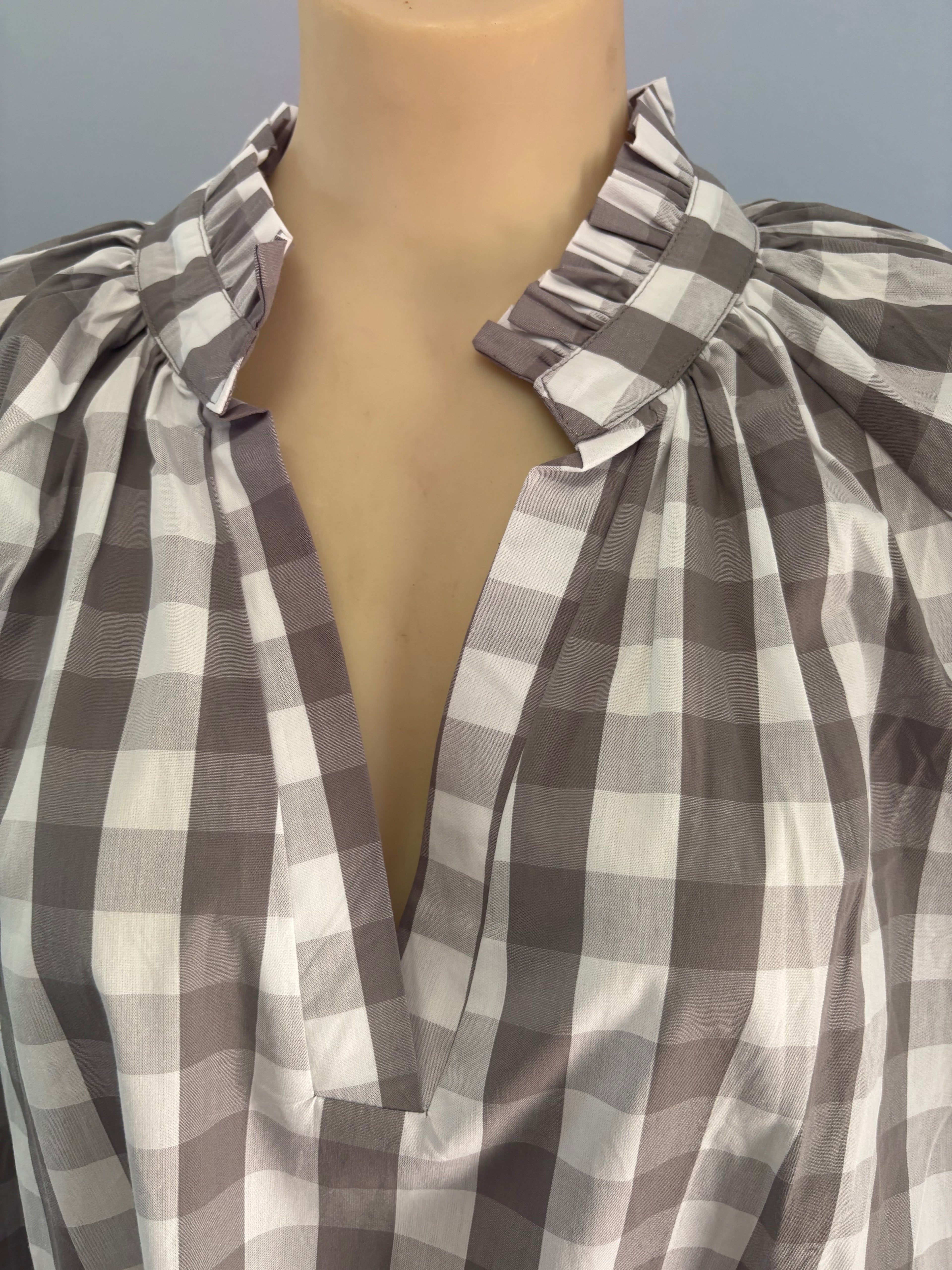 Storm Blouse - Grey Gingham