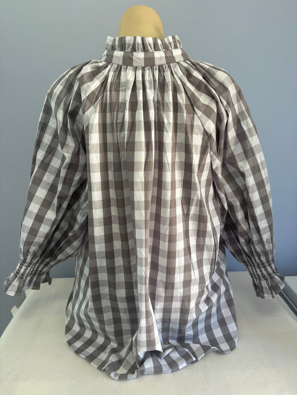 Storm Blouse - Grey Gingham