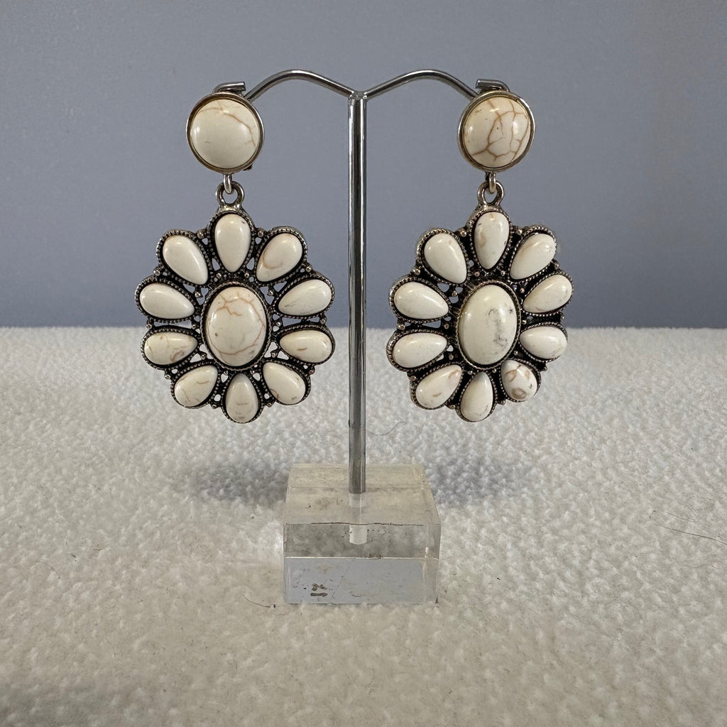 White Buffalo Earrings - Drop