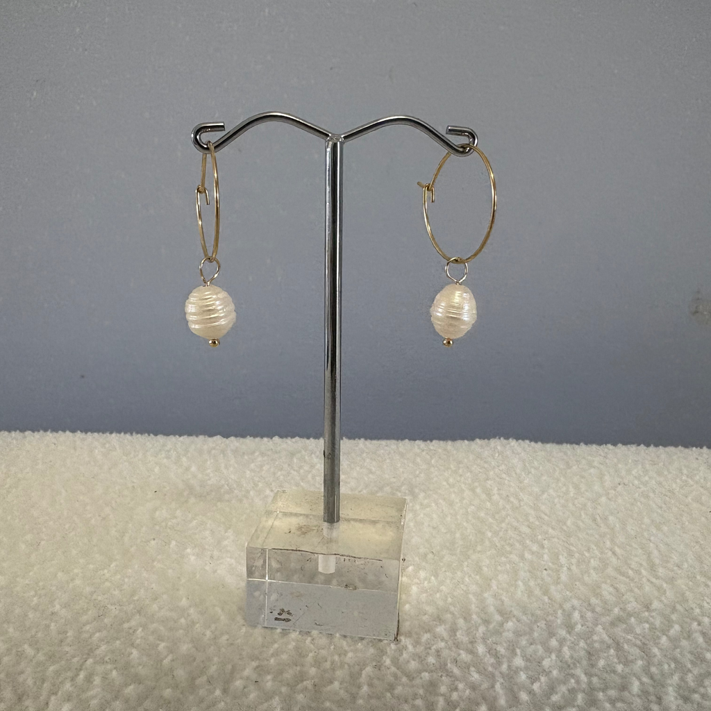 Pearl Hoop Earrings