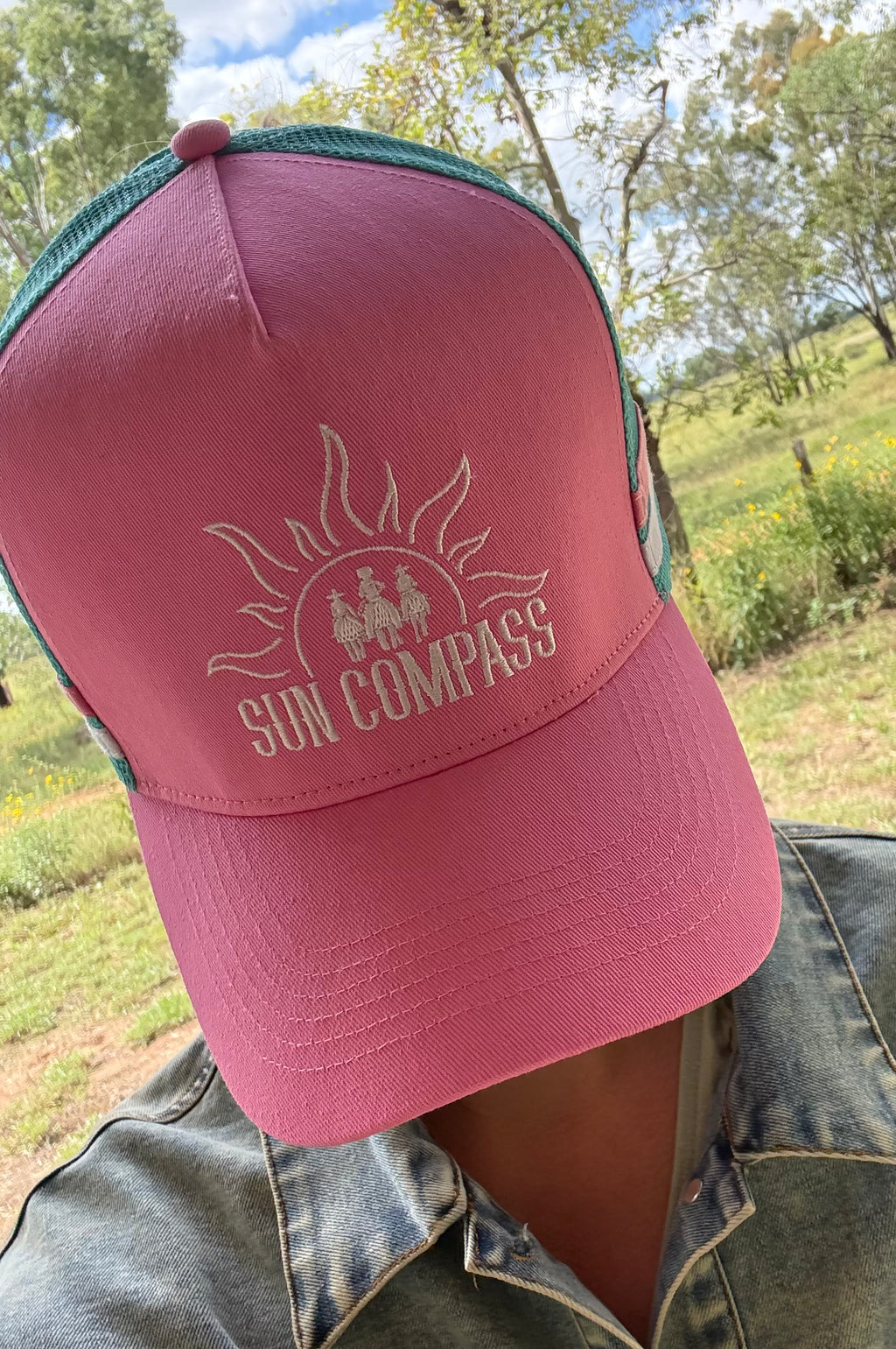 Ponytail Cap - Pink & Blue