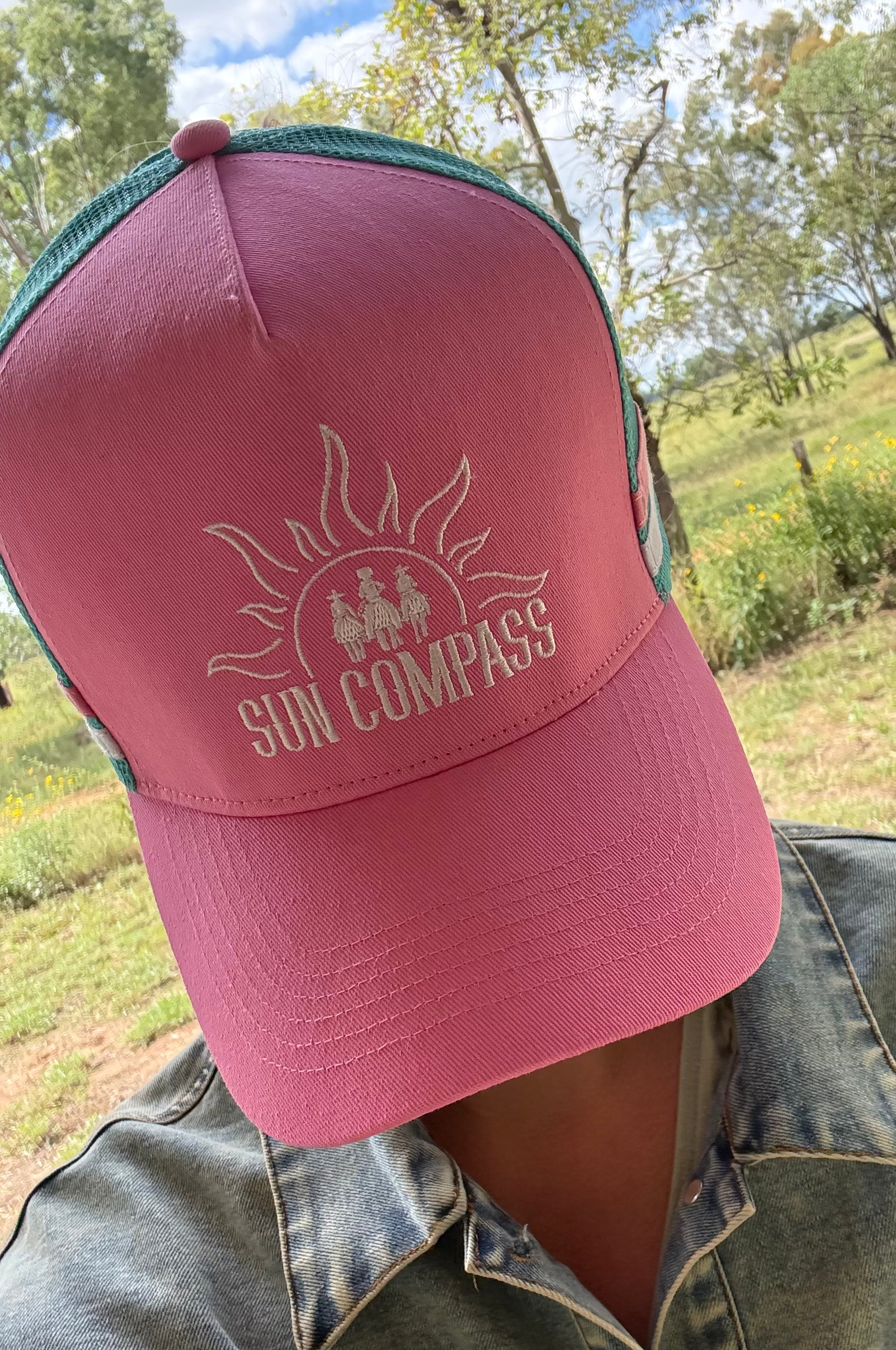 Ponytail Cap - Pink & Blue