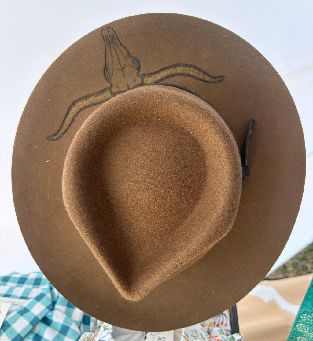 The Bovine Skull Hat by Burning Wild Designs