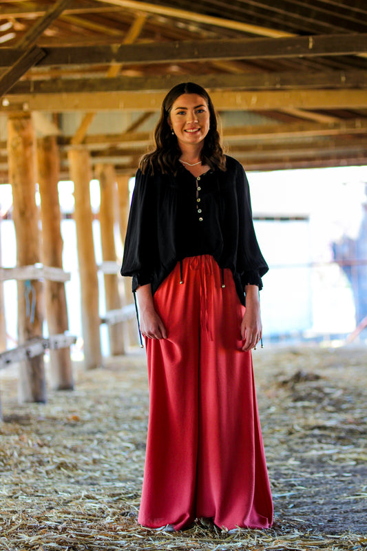 Dark Coral Wide Leg Pant