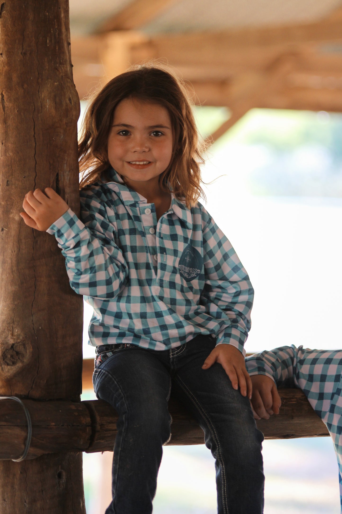 SALE Junior Teal Gingham Sun Shirts