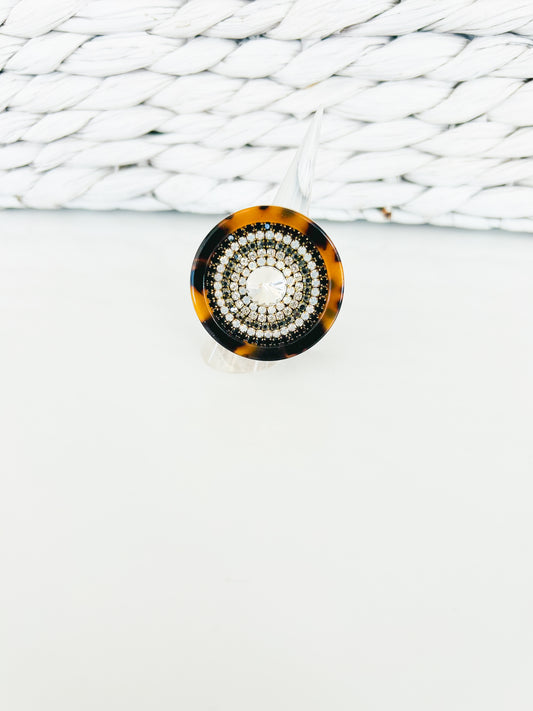 Tortoise Shell Adjustable Ring