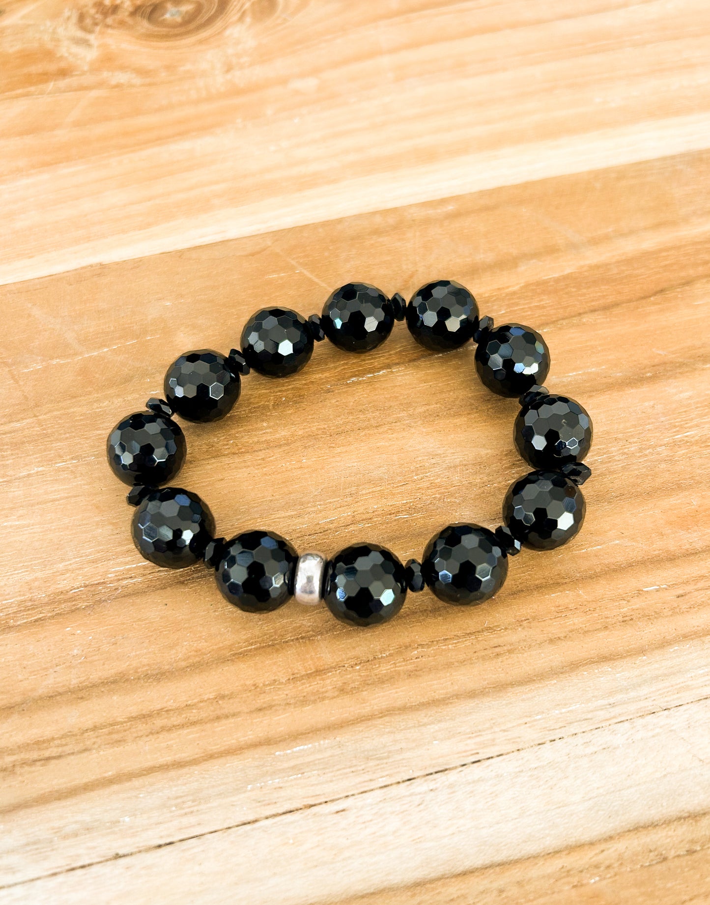 Black Beaded Bracelet