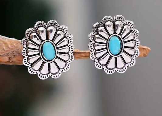 Mini Concho Stud Earrings