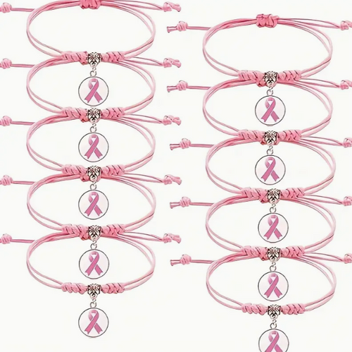 Pink Ribbon Braided Bracelet