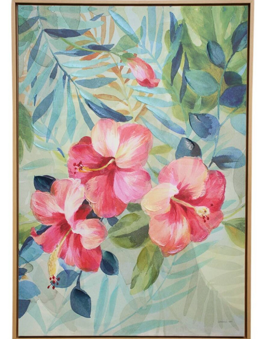 Framed Canvas Hibiscus