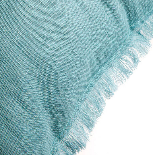 LINEN CUSHION DUCKEGG FRINGED