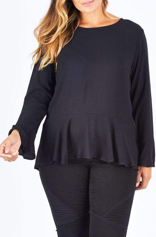 Brave & True Fargo Top Black Size S